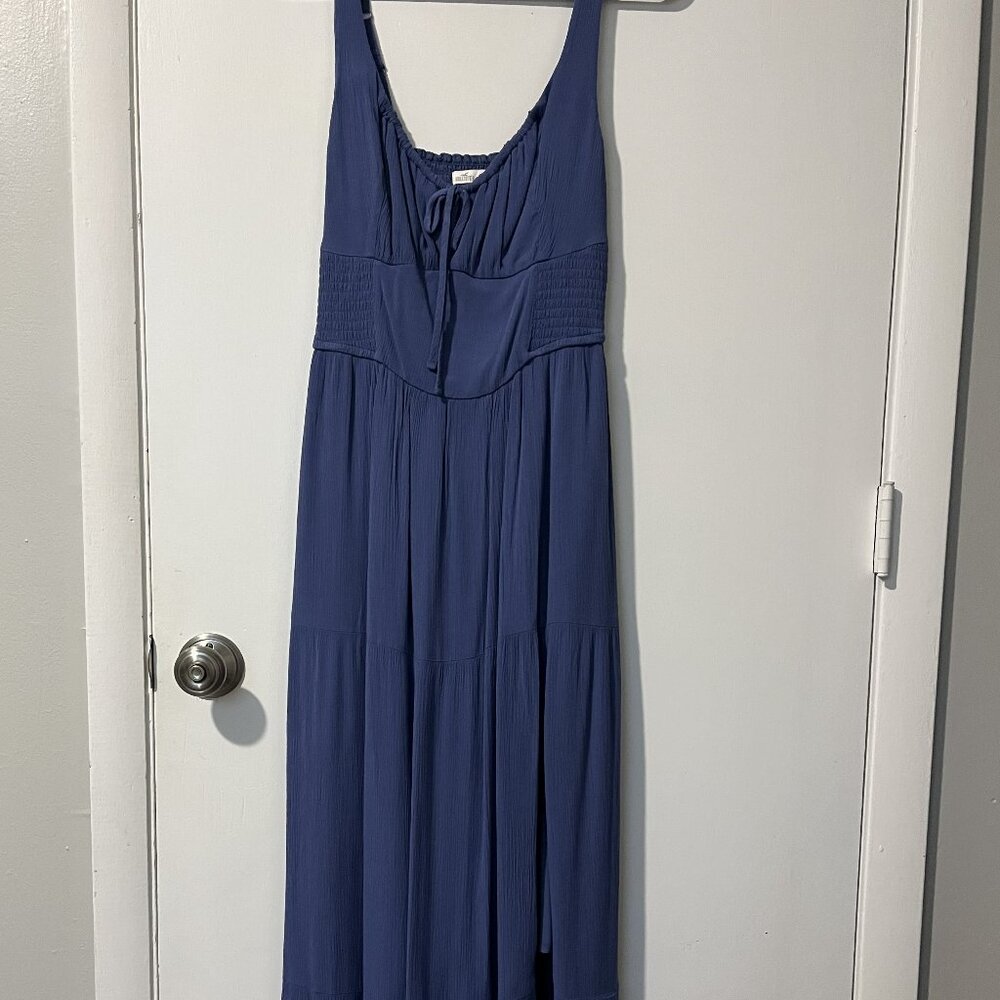 Hollister Sofia Side-Smocked Maxi Dress in Blue - Picture 2 of 7